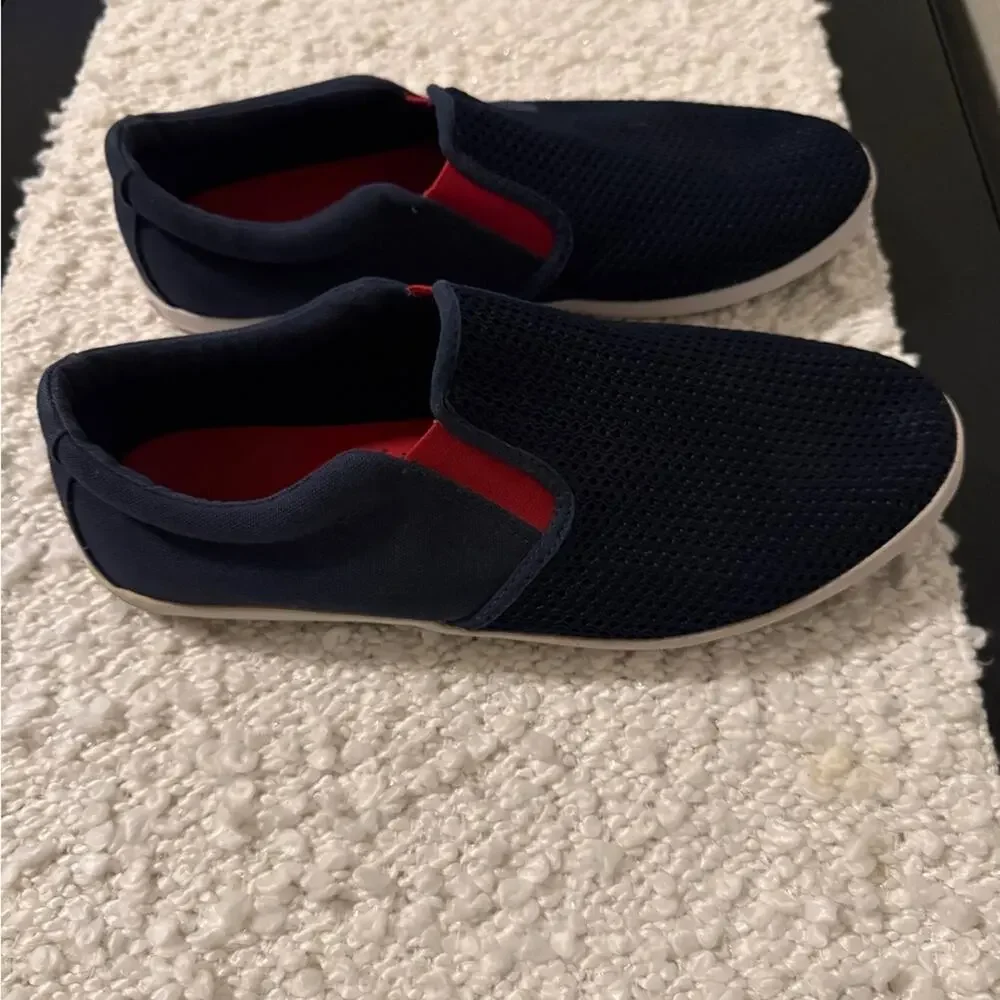 Tommy Bahama Men's Navy and Red Slip-On Canvas Loafers